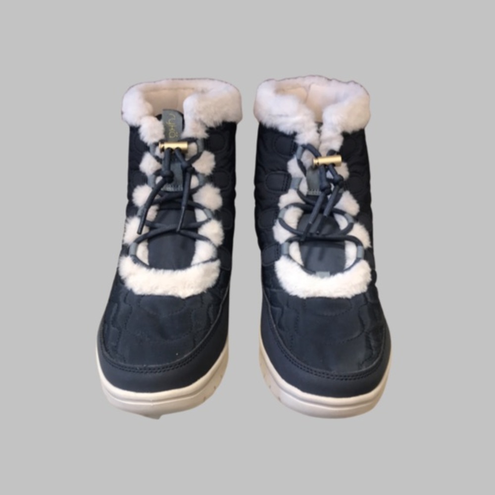 Women’s Ryka navy water repellent snow ankle boots, Size 8.5M - Picture 2 of 11